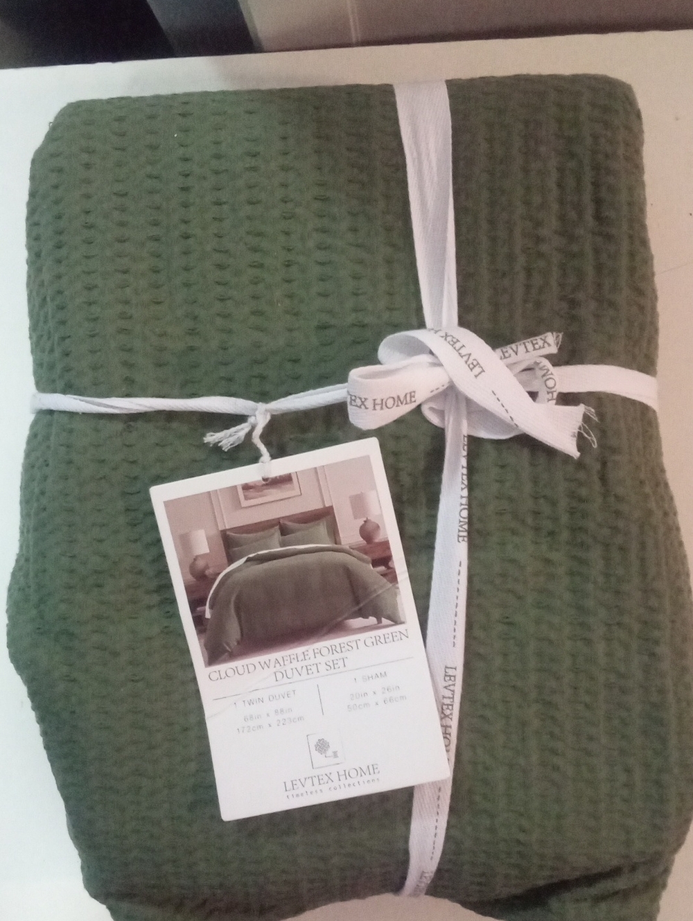 Levtex Forest Green Waffle Duvet Cover